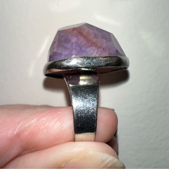 Opalized wood or dinosaur bone adjustable ring - Picture 3 of 11